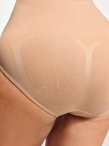 SHAPORA Plus Size Women Solid Color Ribbed Seamless Panty Shapewear Bottom