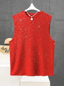 Manfinity Dauomo 男士时尚亮面圆领背心，夏季