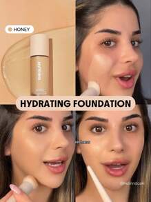 SHEGLAM Skinfinite Hydrating Foundation-Honey Flawless Dewy Foundation Hydrating Coverage Invisible Pore Concealer Pore-Less Non-Greasy Lightweight Natural Soft Liquid Foundation Brand Beauty Makeup Face Paint Cosmetic For Women Girls Perfect For Winter Ideal For Y2K Fancy Fashion Suitable For Birthday Gift Party Ready Best Color - Honey - View 2