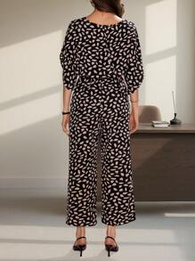 SHEIN Clasi 女式全印花高腰連身褲