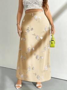 Firerie Damen Große Größen Lässiger, vielseitiger A-Linien Rock für den täglichen Gebrauch - Gelb - Übersicht 3