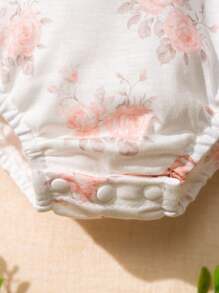 Souflis Souflis 1pc Baby/Baby Girl Cute Butterfly Print Lapel Long Sleeve Romper