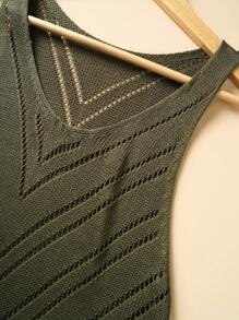 EMERY ROSE 女士夏季度假装钩针镂空侧开衩下摆无袖罩衫连衣裙