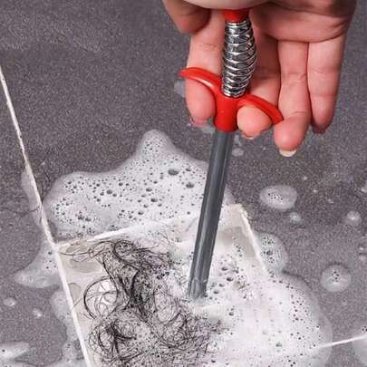 1 件装 4 爪管道钩排水管清洁工具手动浴室水槽马桶柱塞毛发堵塞清除器用于淋浴浴缸排水疏通家用厨房清洁工具耐用防锈