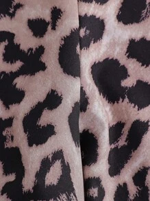 SHEIN 1 件 Tween Girl 时尚豹纹连体裤，不含 T 恤 - 棕色 - 查看 5