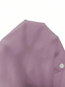 Franclia French Elegant Woven Turndown Collar Long Sleeve Tie-Front Cardigan, New Summer White Women Blouse Casual Outfits Spring Clothes For University Fall Cloth For Women - Purple - View 6