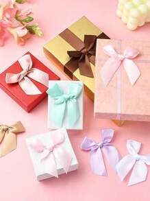 20 piezas de lazos y flores de cinta de unicolor, accesorios para el cabello hechos a mano, adecuados para envolver regalos, fundas de teléfono, decoraciones de ropa - Multicolor - Ver 3