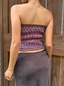 Sunnyshic 女士休闲度假复古佩斯利印花抹胸 - 彩色 - 查看 2