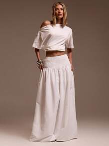 MUSERA Falda maxi plisada con cintura fruncida, apta para Ibiza, vacaciones, playa sexy, romántica, elegante, ocasiones, cumpleaños, bohemia, invierno, fiestas, Navidad, Acción de Gracias