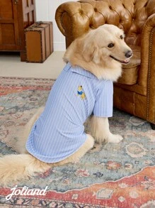 PETSIN 1pc Navy Blue Striped Pet Cat/Dog Universal Shirt - Multicolor - View 4