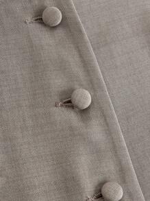 Girlism 青少年女士常规款带口袋涤纶无袖格子套装灰色套装商务套装全套女士商务装