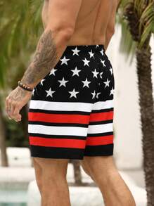 Surfspeed Men's Striped Beach Shorts, Versatile New Lightweight Design - Black - View 7