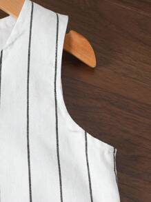 两件套女童夏季条纹V领上衣和阔腿短裤套装，女童夏季服装，女童两件套，女童夏季套装，细条纹套装，女童上衣和短裤套装，女童套装，校服上衣，女童校服，校服上衣，校服上衣 - 彩色 - 查看 5