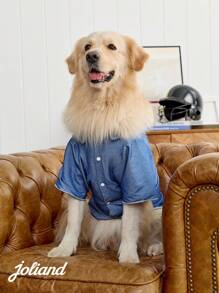 PETSIN 1pc Denim Blue Pet Cat And Dog Shirt