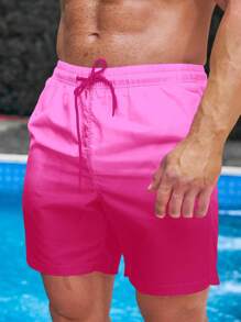 Zalmeno Quần short đi biển hai lớp họa tiết ombre có dây rút cạp chun màu hồng cho nam Quần bơi nam Bộ đồ bơi màu hồng cho nam Quần bơi màu hồng nóng bỏng - Nhiều màu - Xem 3