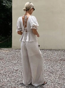 Livesso 女士两件套休闲宽松款秋季新品 - 杏色 - 查看 4