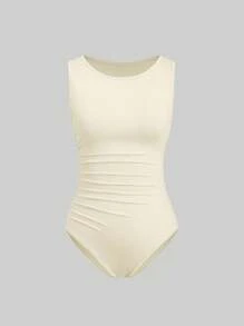 Sweetra 2pcs/Set Women Fitted Comfortable Boat Neck Top Set - Multicolor - View 3