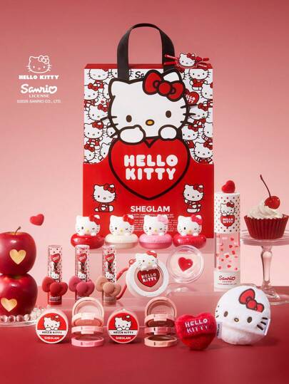 Hello Kitty｜SHEGLAM المجموعة الكاملة علامة تجارية جمال مكياج مستحضرات تجميل للنساء الفتيات مثالي لفصل الخريف الشتاء مثالي ل- Y2K أزياء أنيقة هدية حفلة جاهز أفضل لون