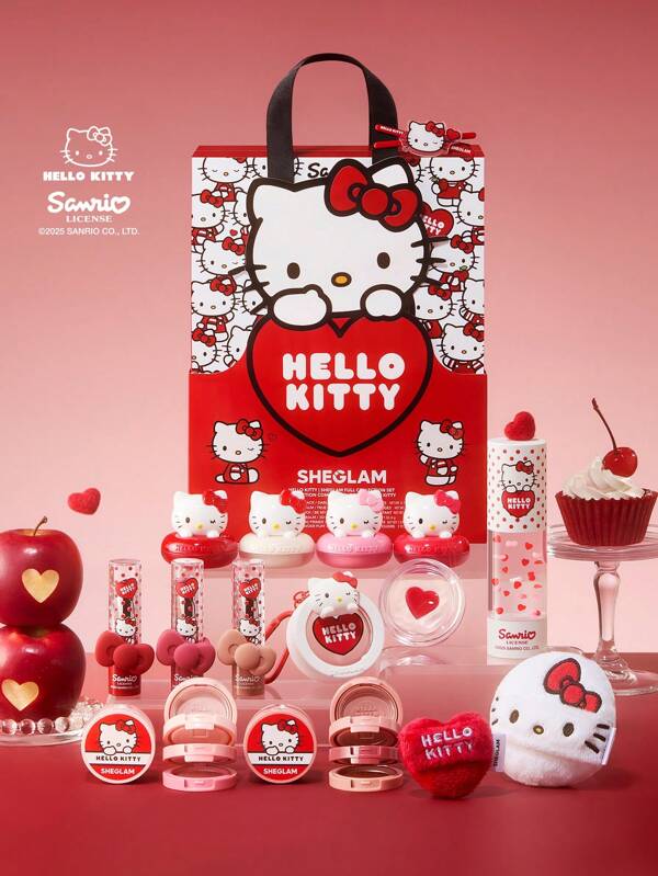 Hello Kitty｜SHEGLAM Vollständiges Sammlungsset Abschluss Geburtstag Urlaub Sommer Herbst Autumn Y2k Schick Mode Damen Make-up Kosmetik Party Strand Reise Camping Draußen Schule Campus Ausflug Festivals Dekoration Geschenk Präsent Rose Mädchen Cosplay Beste Farbe Charme Atmosphäre