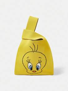 LOONEY TUNES X SHEIN 女士卡通图案时尚可爱手提包 - Butter Yellow - 查看 8