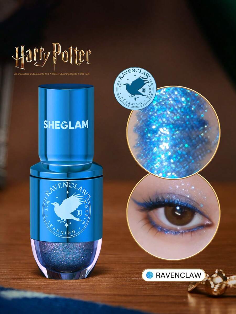 Harry Potter™ X SHEGLAM Houses Of Glitter Liner-Ravenclaw Ombretto Singolo Multiuso Glitter Liquido A Lunga Durata E Pigmento Elevato Brillantini Marchio Bellezza Trucco Cosmetico Per Donne Ragazze Perfetto Per Inverno Ideale Per Y2K Elegante Moda Adatto Per Compleanno Natale Regalo Festa Pronto Migliore Colore