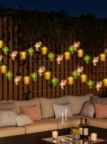 1PC10/20/40LED1.5/3/6M Summer Tropical Beach Hawaiian String Lights - Battery Operated Tropical Flamingo Pineapple Tree Lights For Swimming Pool Decorations, Hawaiian Themed Summer Outdoor Indoor Party Decorations - Multicolor - View 1