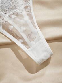 Charlaine 3条装女士低腰蕾丝丁字裤，随机心形图案 - 彩色 - 查看 5