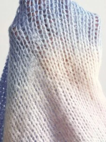 Bohemela 女式渐变色圆领落肩长袖休闲宽松毛衣秋冬款 - 彩色 - 查看 8