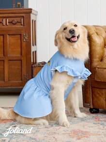 PETSIN 1 pieza Vestido azul vaquero de manga corta universal para mascotas (gatos y perros) de talla pequeña - Multicolor - Ver 4