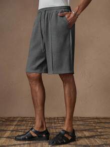 AKNOTIC Short décontracté droit à taille élastique en tricot blanc pour hommes, convient pour l'été, les vacances, les tenues quotidiennes, les fêtes, les couples, les cadeaux pour hommes