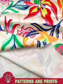 EMERY ROSE Plus Size Paisley Print Casual Retro Resort Style Dress, Suitable For Summer Holiday Chic Dress - Multicolor - View 3