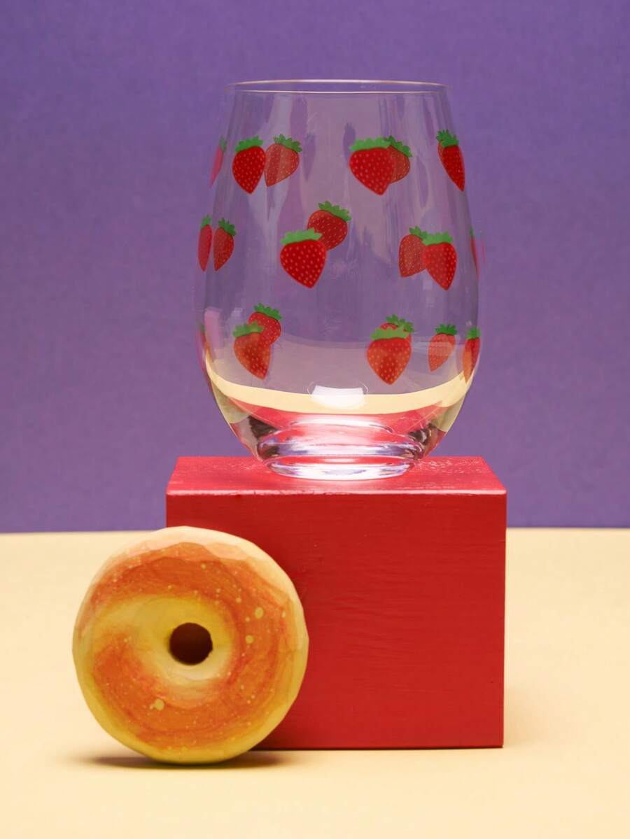 Joivida Cupă creativă rezistentă la căldură adorabilă din sticlă cu căpșuni – fără plumb pentru suc, whisky și lapte – potrivită pentru casă, birou și cafenea