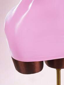 Amplova 女式简约纯色镜面 PU 吊带裙，基本款夏季连衣裙