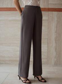 MOTF PREMIUM Pantalones rectos con bolsillos en ángulo - Gris - Ver 3