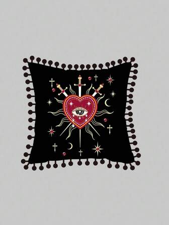 Grunge Punk 1 pezzo Copripiumino a doppia faccia con bordo a sfera/pizzo, adatto per soggiorno, camera da letto, sala da pranzo