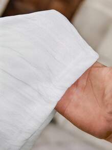 SHEIN Clasi Top unicolor de manga obispo - Blanco - Ver 7