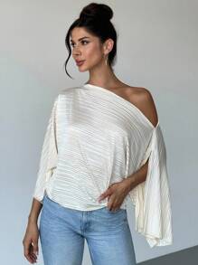 Firerie 简约通勤办公室宽松女士杏色褶皱衬衫 - 杏色 - 查看 5