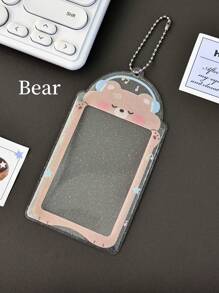 1PC Transparent Glitter Cute Frog Penguin 3 Inch PVC Student ID Card Holder Girls Kawaii Random Photo Card Sleeve Collectible Pocket Storage Protector For School College Accessories - Multicolor - View 10