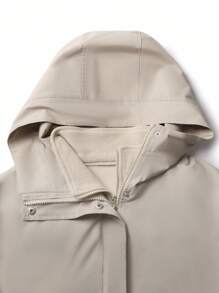 LYSMO 大码三合一户外防风外套，带可拆卸保暖内衬，收腰设计，休闲风格女式防水夹克，女士三合一外套，功能性休闲夹克，秋冬季 - 米色 - 查看 13