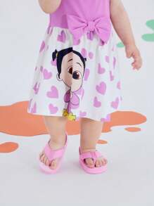 CoComelon X SHEIN Cute Cartoon Pink Baby Girls' Flip Flops, EVA Material Lightweight, Suitable For Outdoor Or Beach Use - Pink - View 8