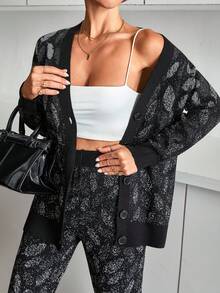 EURMUSE Sợi len và họa tiết đặc biệt dành cho nữ cho vẻ ngoài thanh lịch Co Rd - màu đen - Xem 5