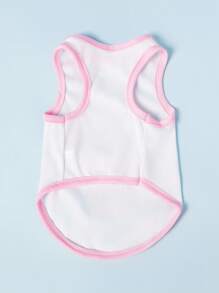 PETSIN 1pc Pet Cat Dog Universal California Cartoon Bear Cute Printed Pattern Fashion Leisure Comfortable Dog Tank Top