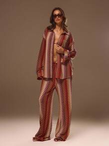 Musera Resort Áo kimono tay dài dáng rộng họa tiết, phong cách Boho Ibiza, dễ thương, gợi cảm, thích hợp cho kỳ nghỉ hè, đi biển, áo khoác ngoài, kẻ sọc, mùa thu, lễ hội, xuân. - Nhiều màu - Xem 4