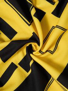 SHEIN Clasi Geo Print Open Front Crop Blazer In Fall/Winter - Multicolor - View 8