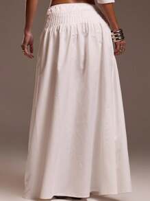 MUSERA Falda maxi plisada con cintura fruncida, apta para Ibiza, vacaciones, playa sexy, romántica, elegante, ocasiones, cumpleaños, bohemia, invierno, fiestas, Navidad, Acción de Gracias