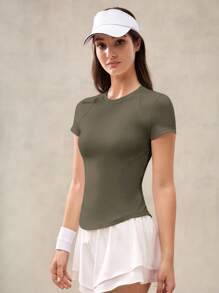 OutZeal 女士健身服运动背心普拉提套装健身上衣凉爽透气下摆运动上衣 - 綠色 - 查看 6