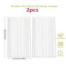 1 Set/2 Pieces -1.6m*3m Tulle Backdrop Curtains, Sheer Backdrop Curtains For Birthday Party Wedding Spring Party, Photography Backdrop Decoration Best Gifts,Wedding Decor,Home Decor ,Room Decor Party Favors Bride Graduation Birthday Decorations Party Decorations Bachelorette