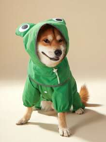 PETSIN 1pc Pet Frog Style Raincoat With Detachable Hood, 4-Leg Fully Covered Waterproof Doggy Rain Coat - Multicolor - View 5