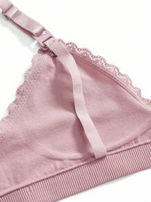 BloomMama 3件套无缝孕妇纯色对比蕾丝哺乳文胸 - 彩色 - 查看 4
