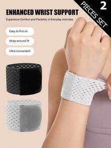 SHEIN 2 Pieces Set Unisex Basketball Sports Fitness Lightweight Wrist Support Brace